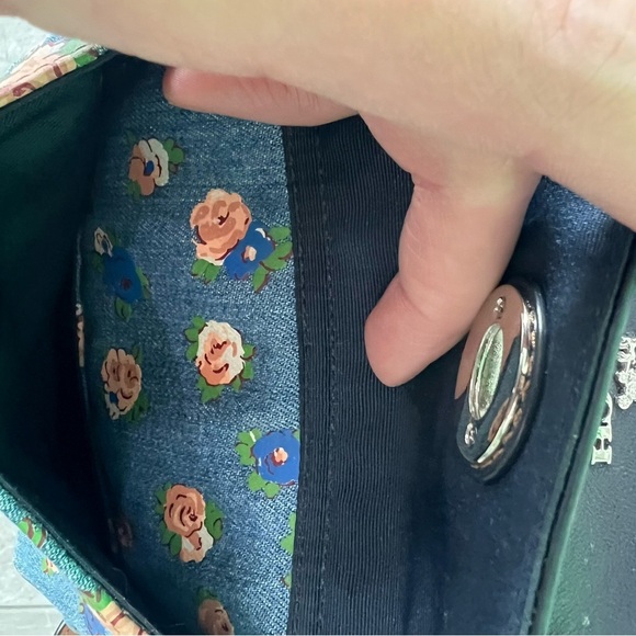 Coach Mini Billie Backpack Rosette Printed Denim With Leather Trim (F57754) - Picture 8 of 16